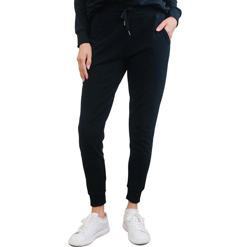 Cozy Earth Womens Jogger Pants Black Bamboo Viscose Blend Size Medium Loungewear